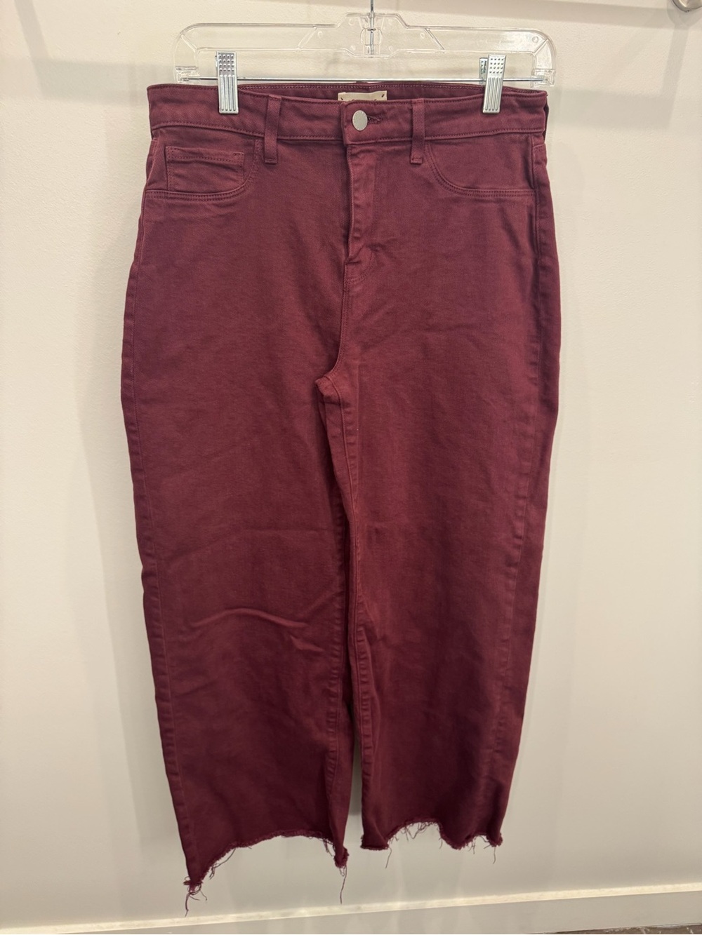 L'AGENCE burgundy wide leg jeans
